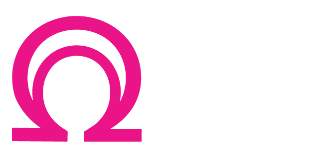 Omega fashion logo white